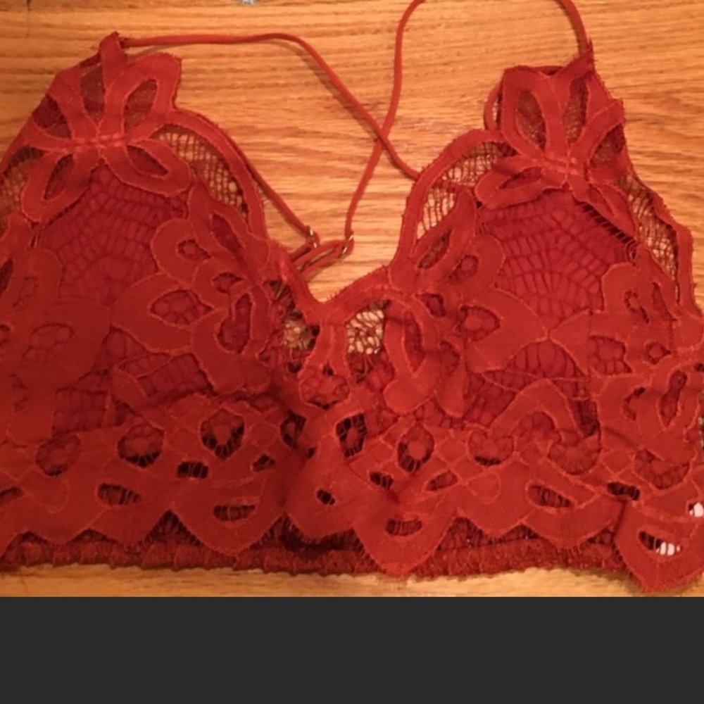 Burnt orange lacy bralette